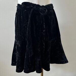 Crushed‎ Velvet Womens XL A Line Mini Skirt Black Whimsigoth Dark Romantic Fairy